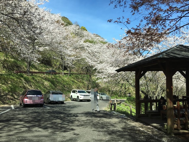 花立公園の駐車場と休憩所